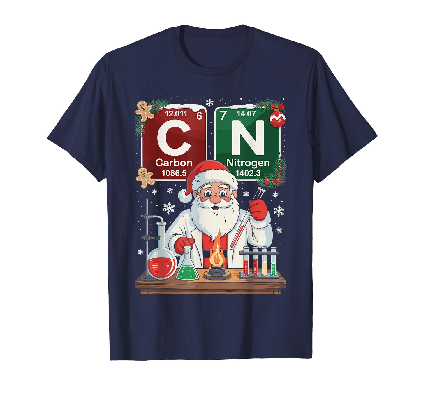 Science Christmas Carbon Nitrogen Six Seven 6 7 Meme T-Shirt