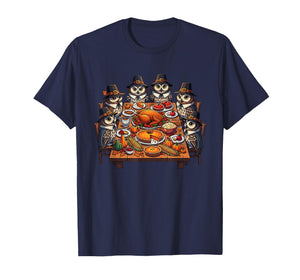 Thanksgiving Owls Dinner Feast Vintage Fall Men Women Kids T-Shirt