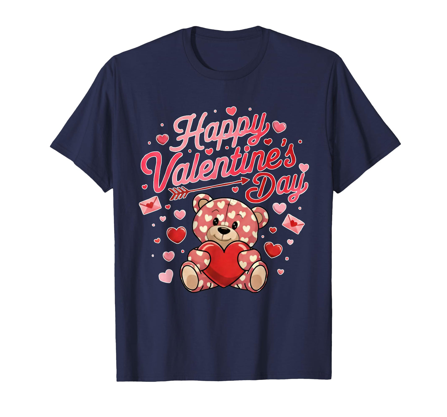 Happy Valentines Day Women Cute Bear Valentine Heart T-Shirt