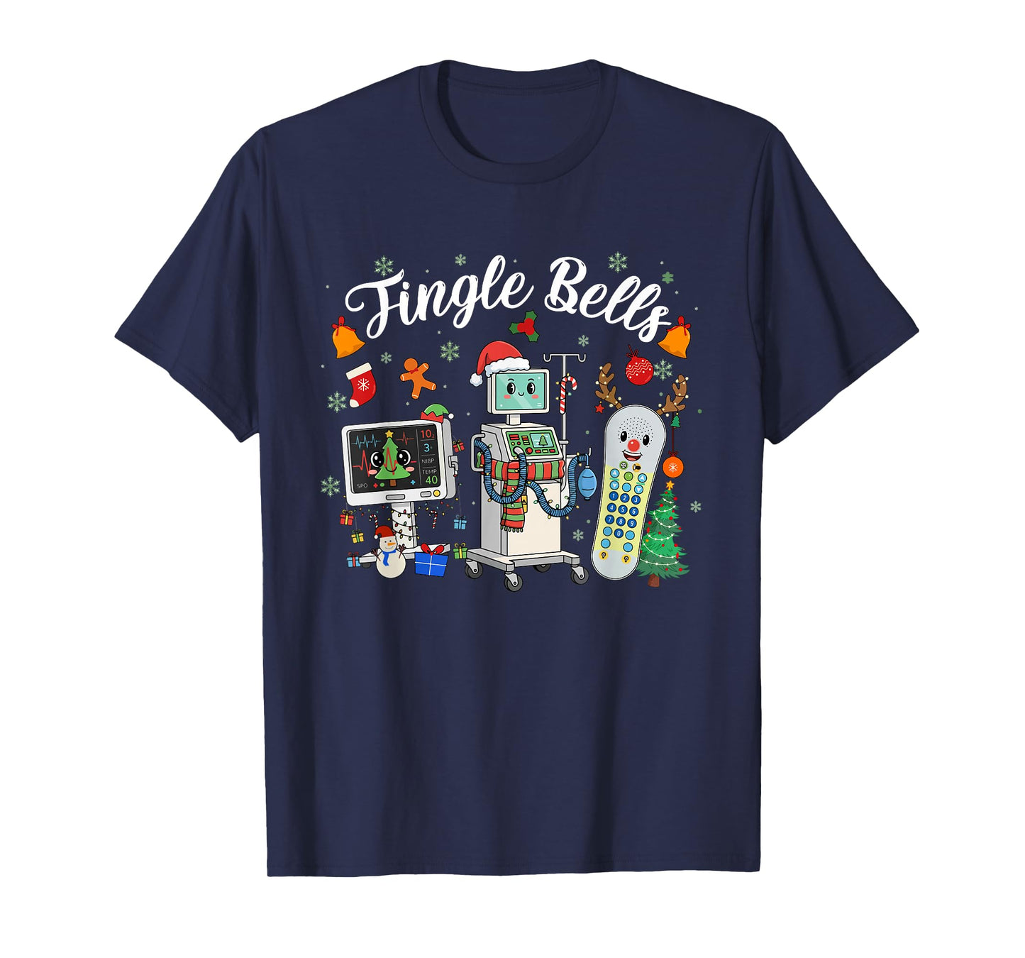 Jingle Bells ER Nurse Funny Christmas Tech Nursing T-Shirt