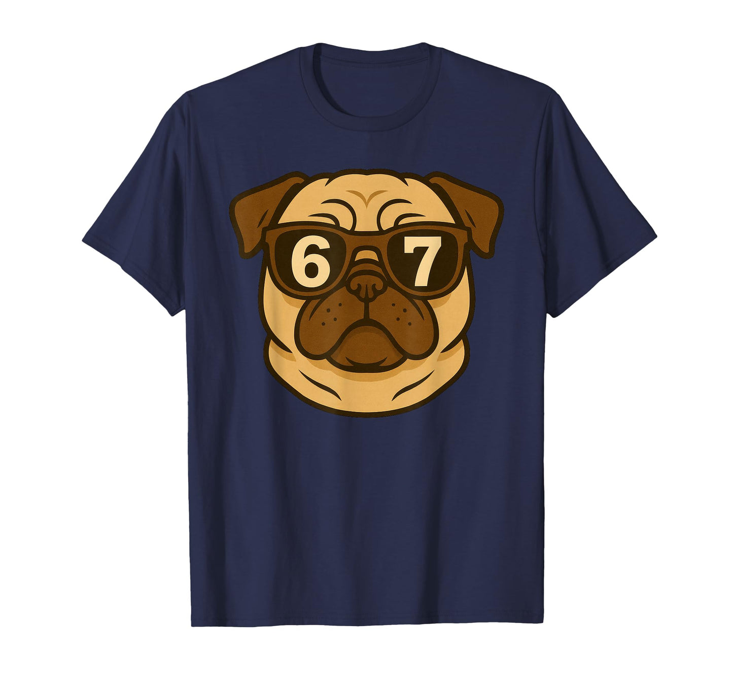 Funny Dog Pug Sunglasses 67 Six Seven Meme T-Shirt