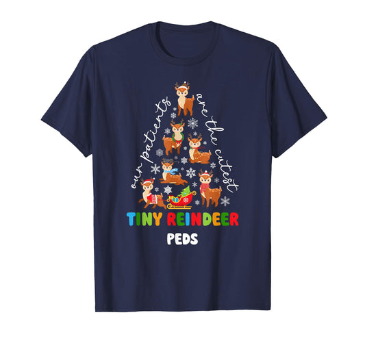 Tiny Raindeer Peds Nurse Christmas Pediatric Nurse Xmas T-Shirt