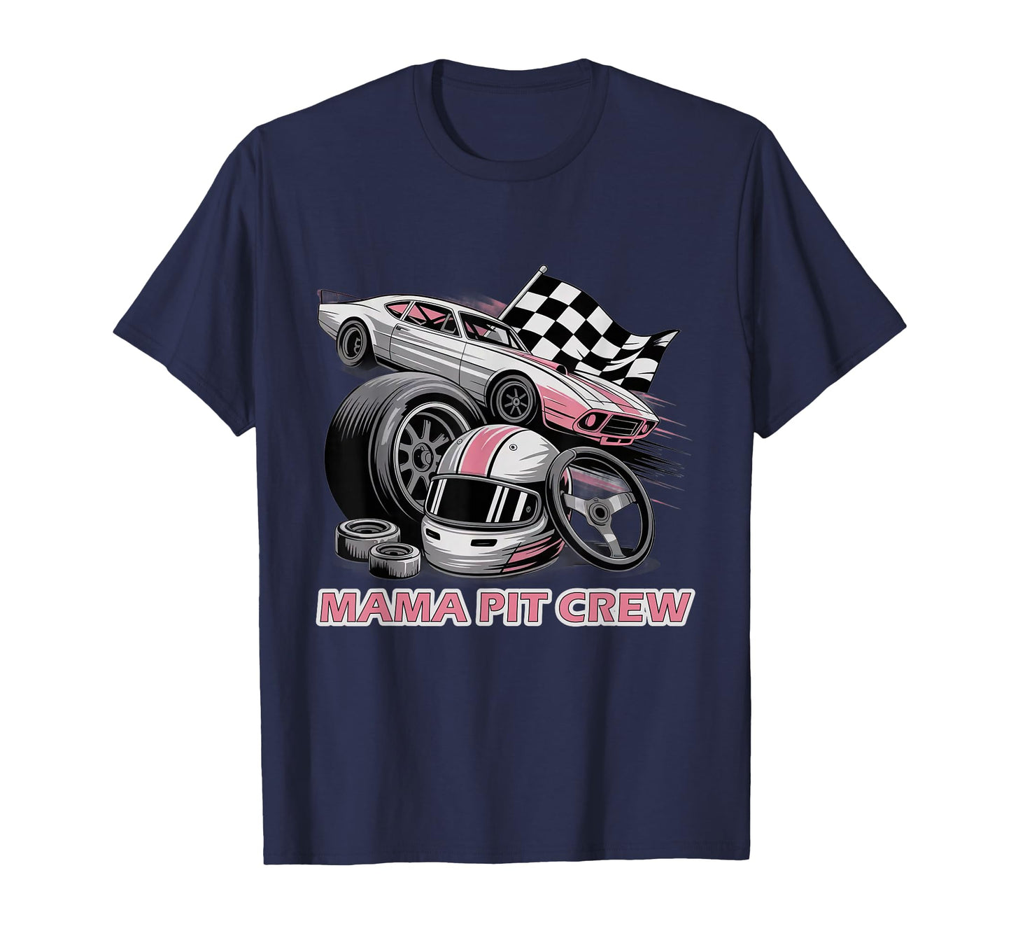 Mama Pit Crew Race Car Birthday Family Racing T-Shirt