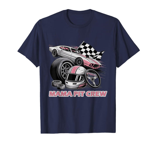 Mama Pit Crew Race Car Birthday Family Racing T-Shirt