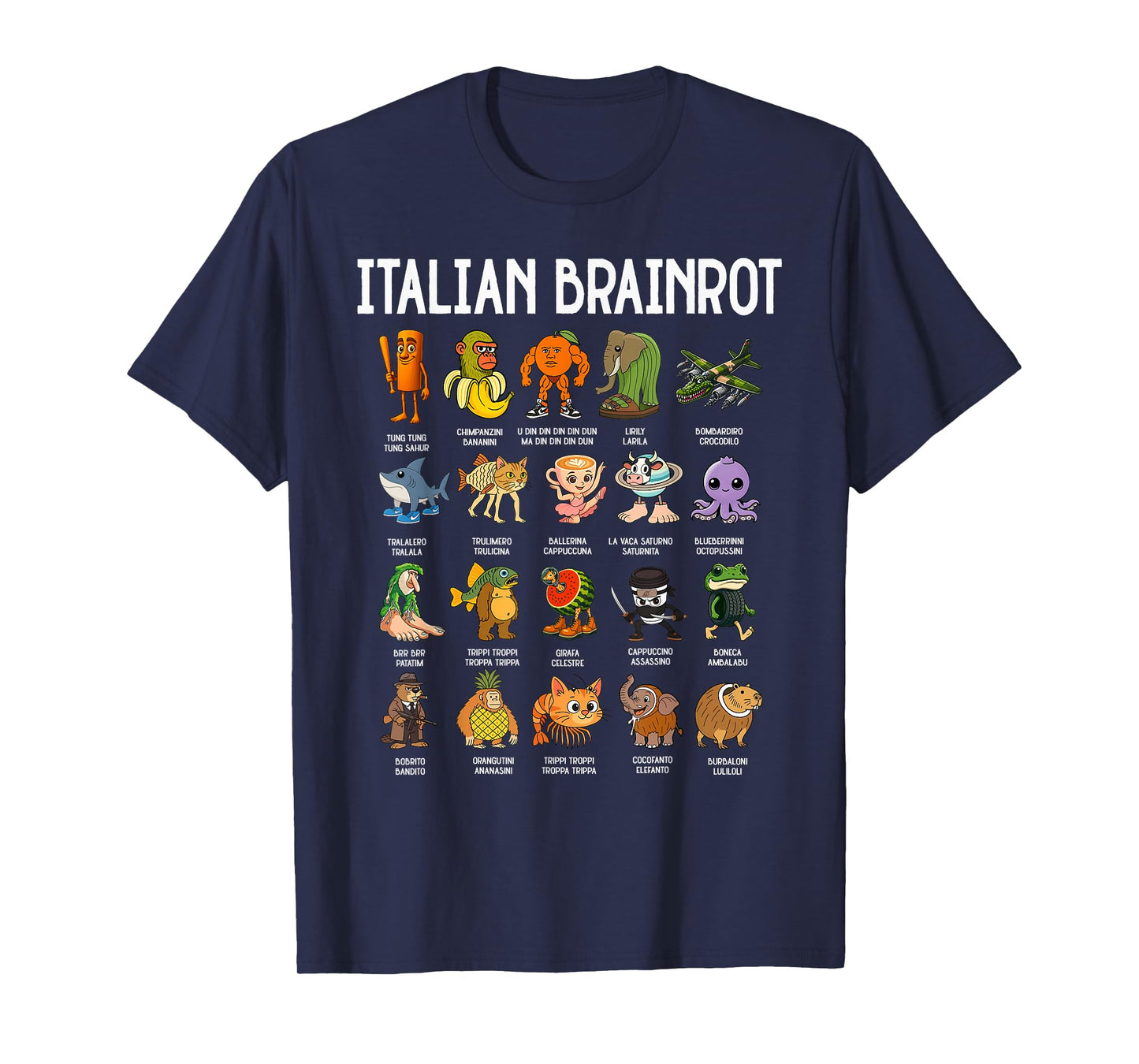 Italian Brainrot Italian Brainrot Funny Memes Men Boys T-Shirt