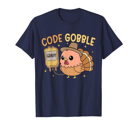 Code Gobble Thanksgiving Nurse Funny ER Nurse Medical Crew T-Shirt