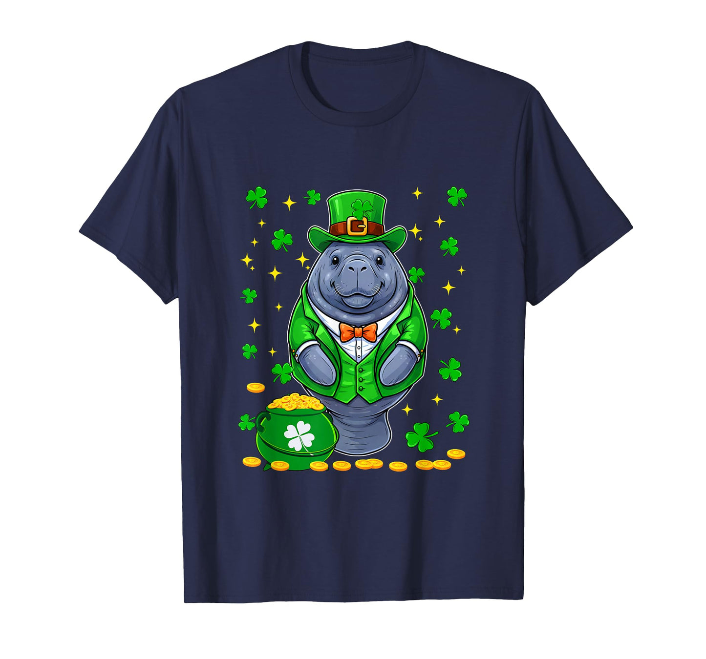 Manatee Wearing Irish Costume St. Patrick's Day Shamrocks T-Shirt