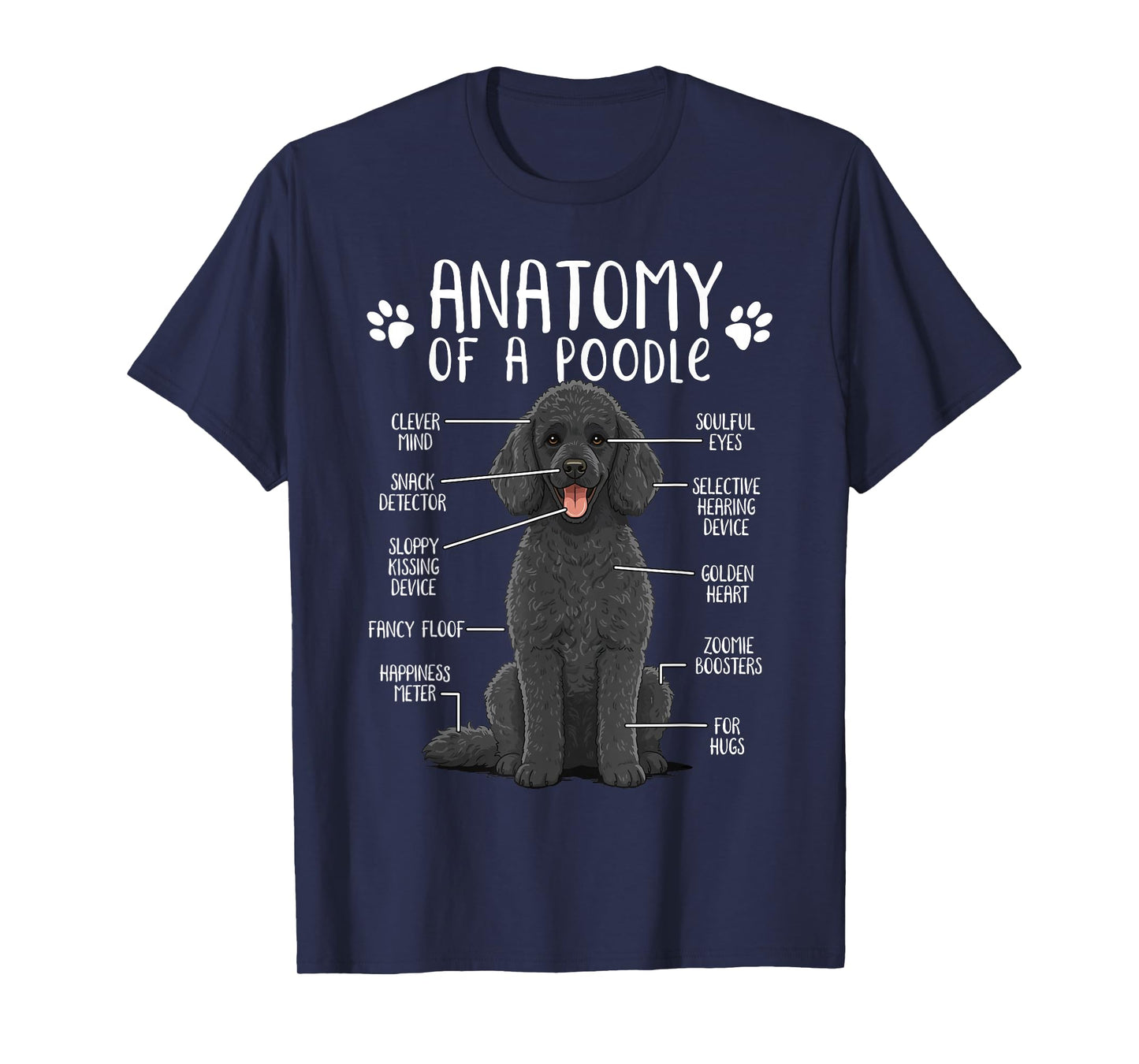 Funny Anatomy Poodle Dog Standard Poodle Owner Black Poodle T-Shirt