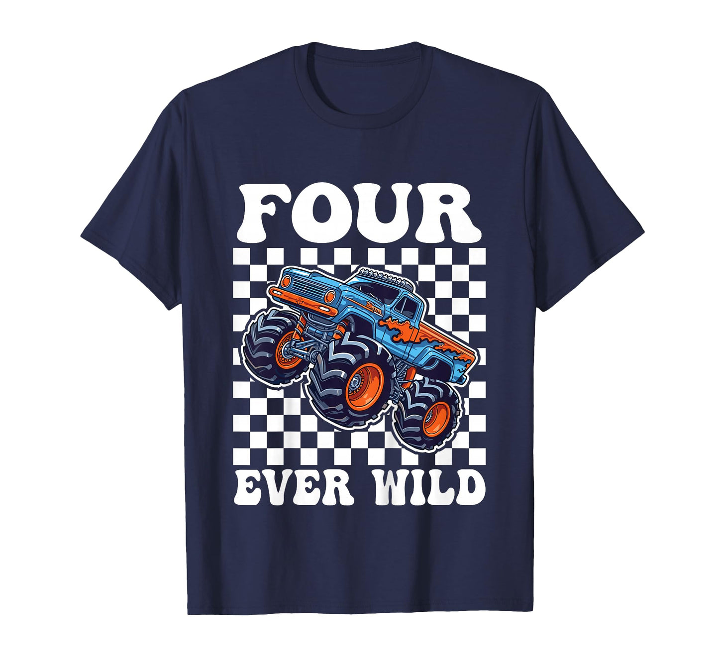 4th Birthday Monster Truck 4 Year Old Boys 4th Party T-Shirt