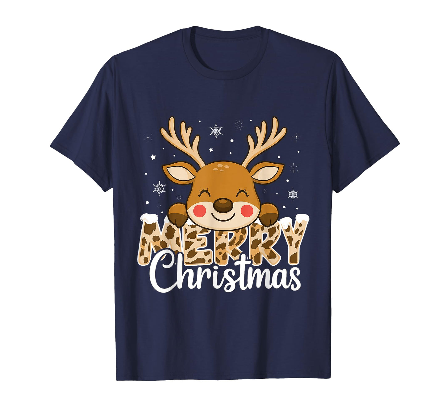 Retro Xmas Merry Christmas Reindeer Family Matching T-Shirt