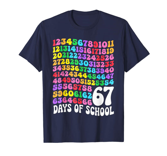 67th Day of School Teacher 67 Days Math Numbers T-Shirt