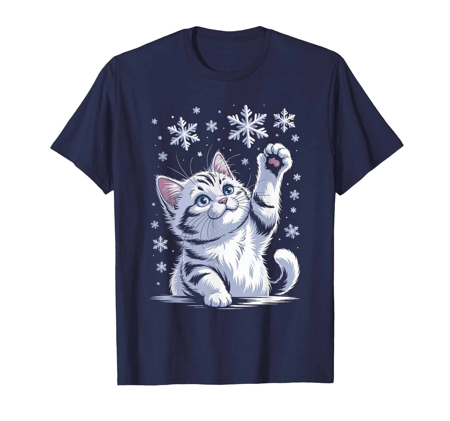 Christmas Cat Snowflakes Kitten Snow Catmas T-Shirt