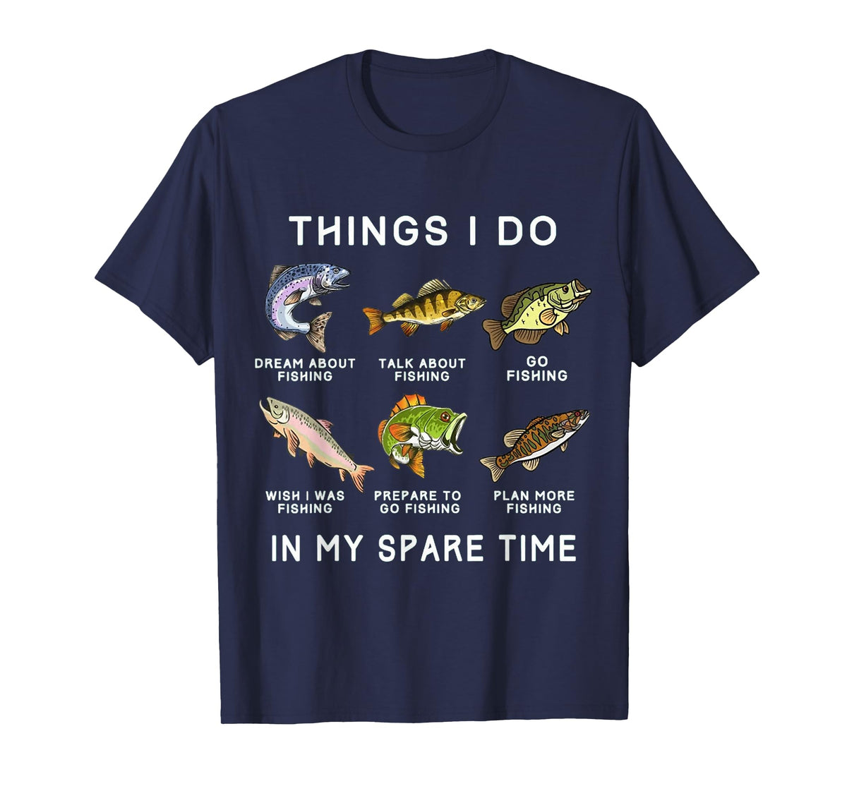 Things I Do in My Spare Time Fishing Boys Men Bass Fishing T-Shirt