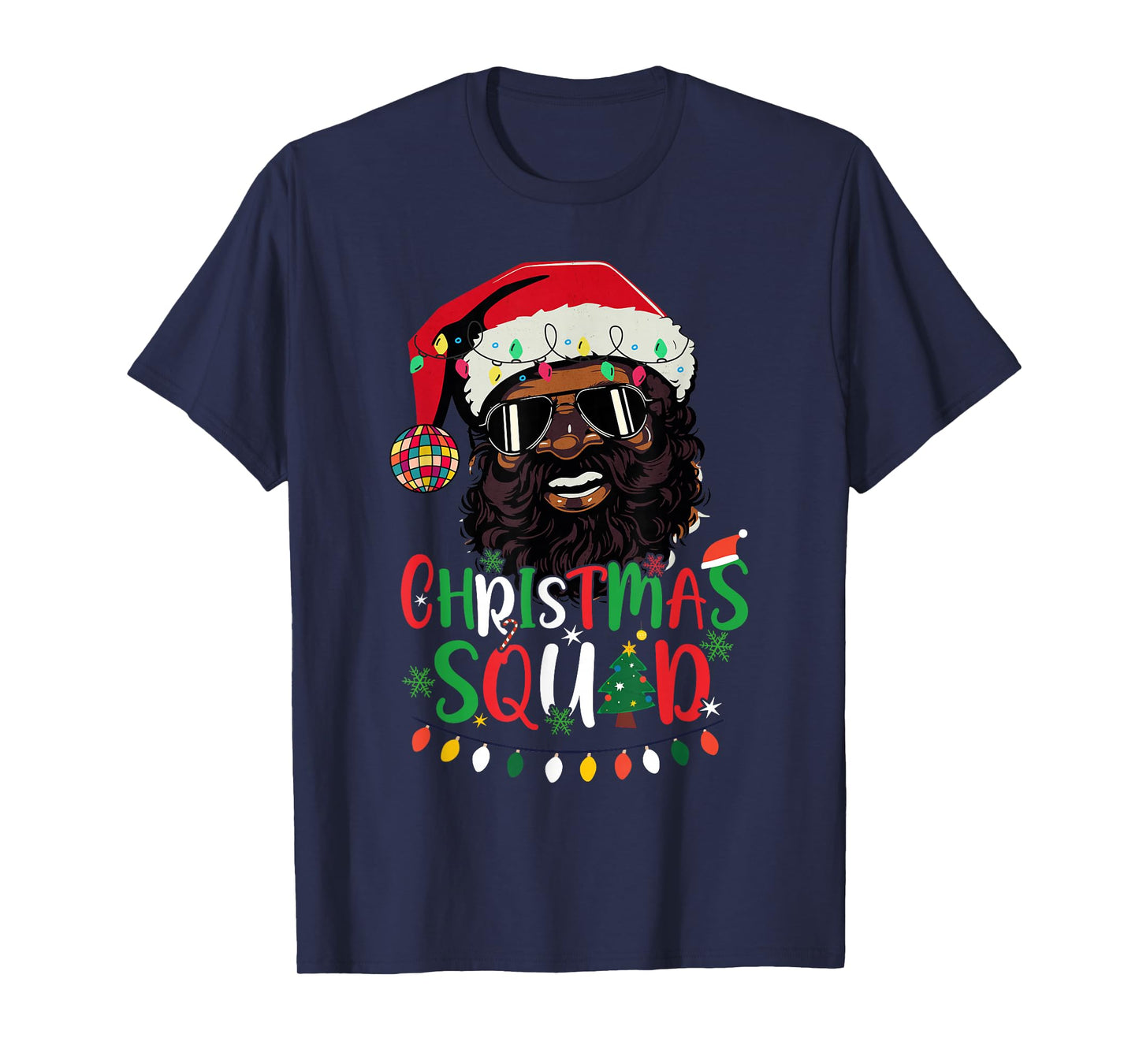 Funny Christmas Squad Santa Proud Black African American T-Shirt