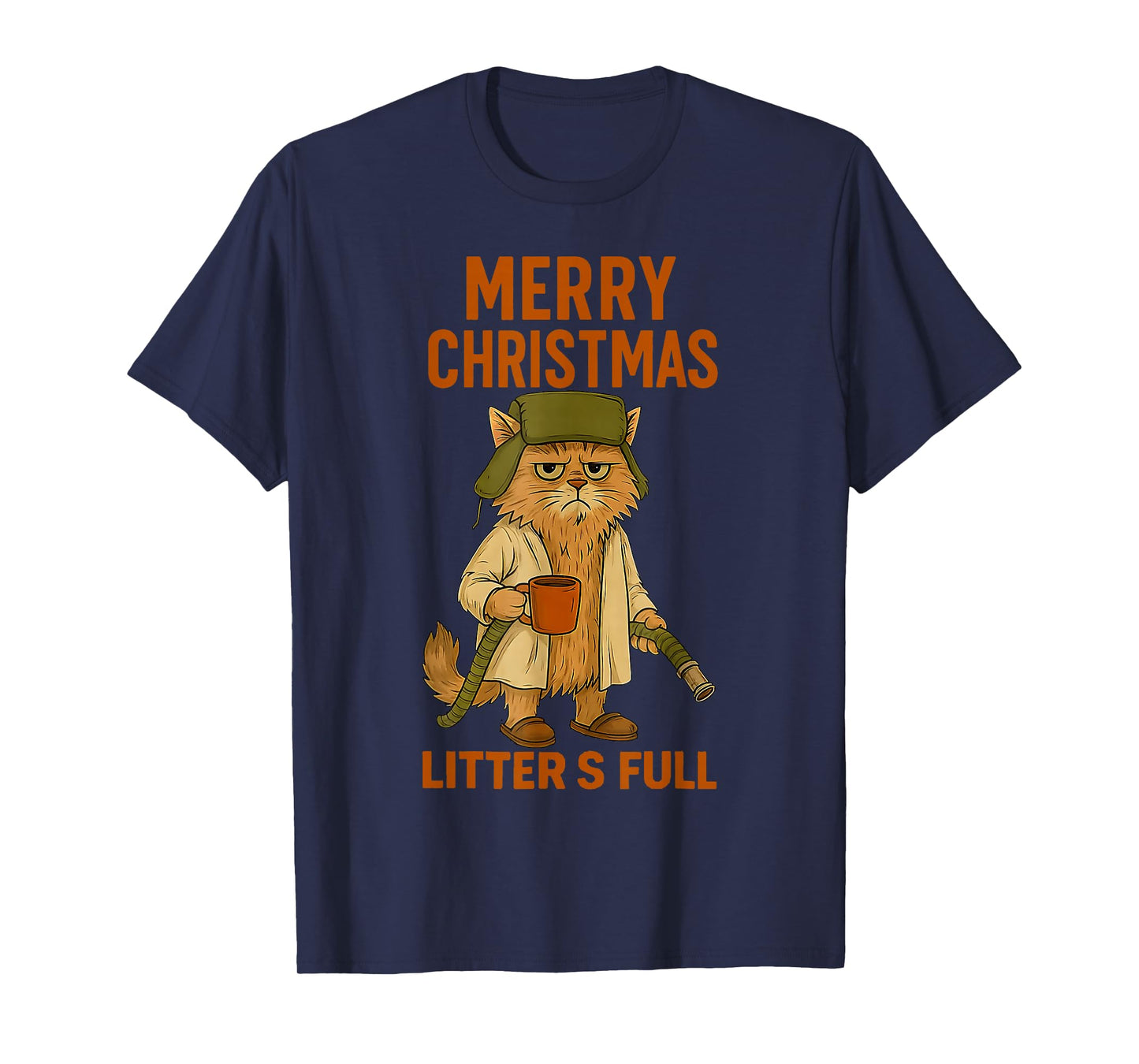 Litter's Full Merry Christmas Funny Cat Lovers Holidays Xmas T-Shirt
