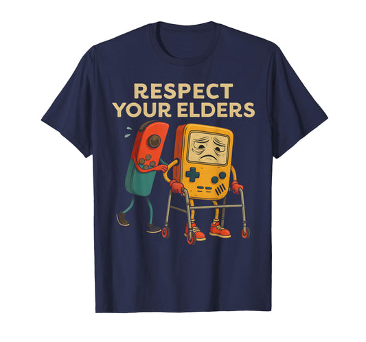 Respect Your Elders Retro Gaming Funny Gamer Controller 80s T-Shirt