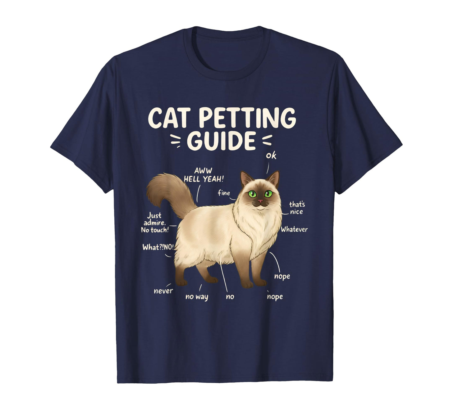 Ragdoll Cat Petting Guide Funny Cat Lover T-Shirt