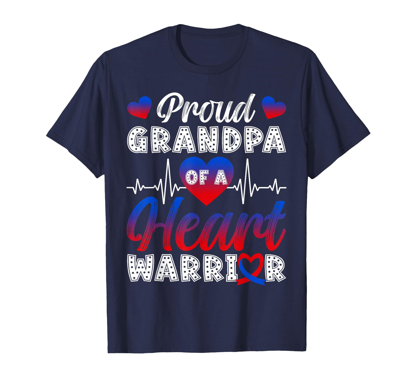 Proud Grandpa of A Heart Warrior CHD Awareness Month T-Shirt