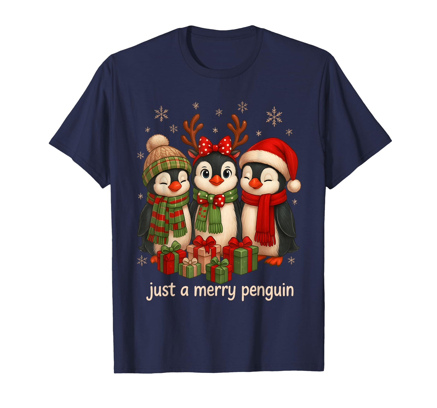 Cute Penguin Christmas Just A Merry Penguin Xmas Holiday T-Shirt