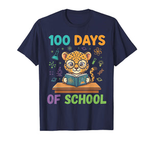 Funny Cheetah 100th Day of School Teacher Womens Mens Kids T-Shirt