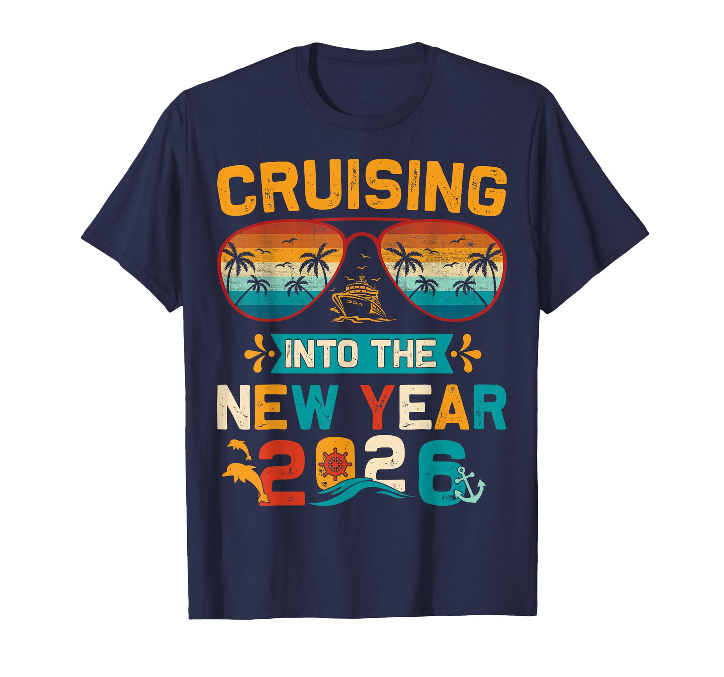 Vintage Cruising Into 2026 New Years Party Family Matching T-Shirt