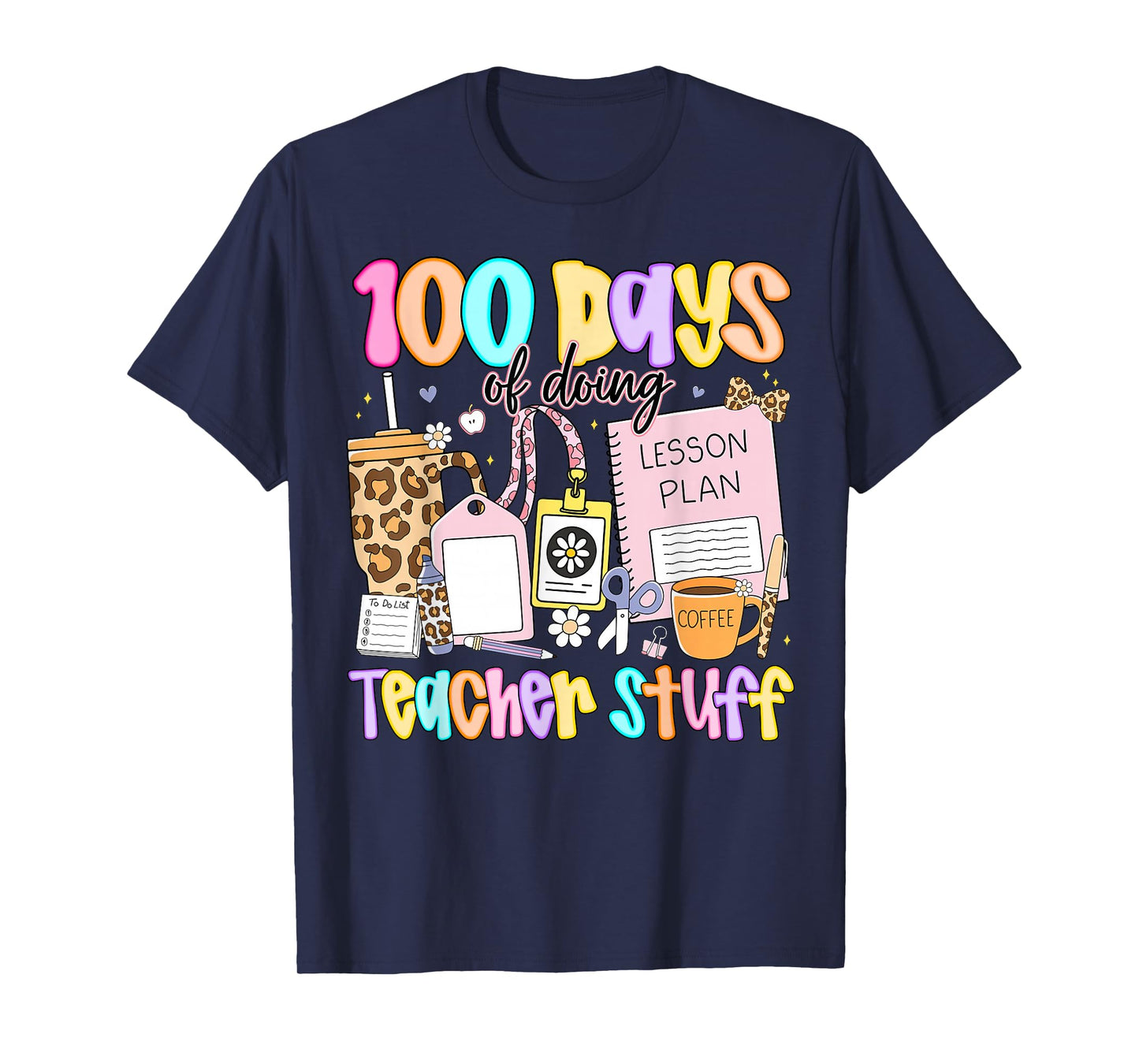 Preppy 100 Days of Doing Teacher Stuff Funny Teacher Women T-Shirt