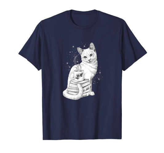 Cats, Coffee, and Chapters T-Shirt