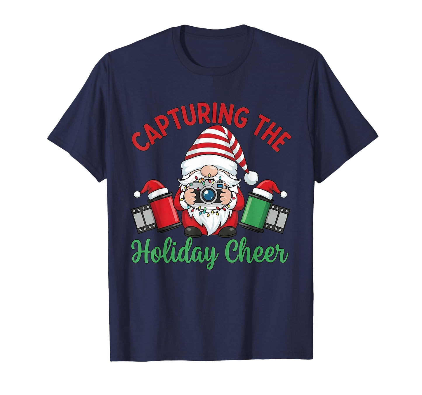 Capturing The Holiday Cheer Christmas Gnome Photographer T-Shirt