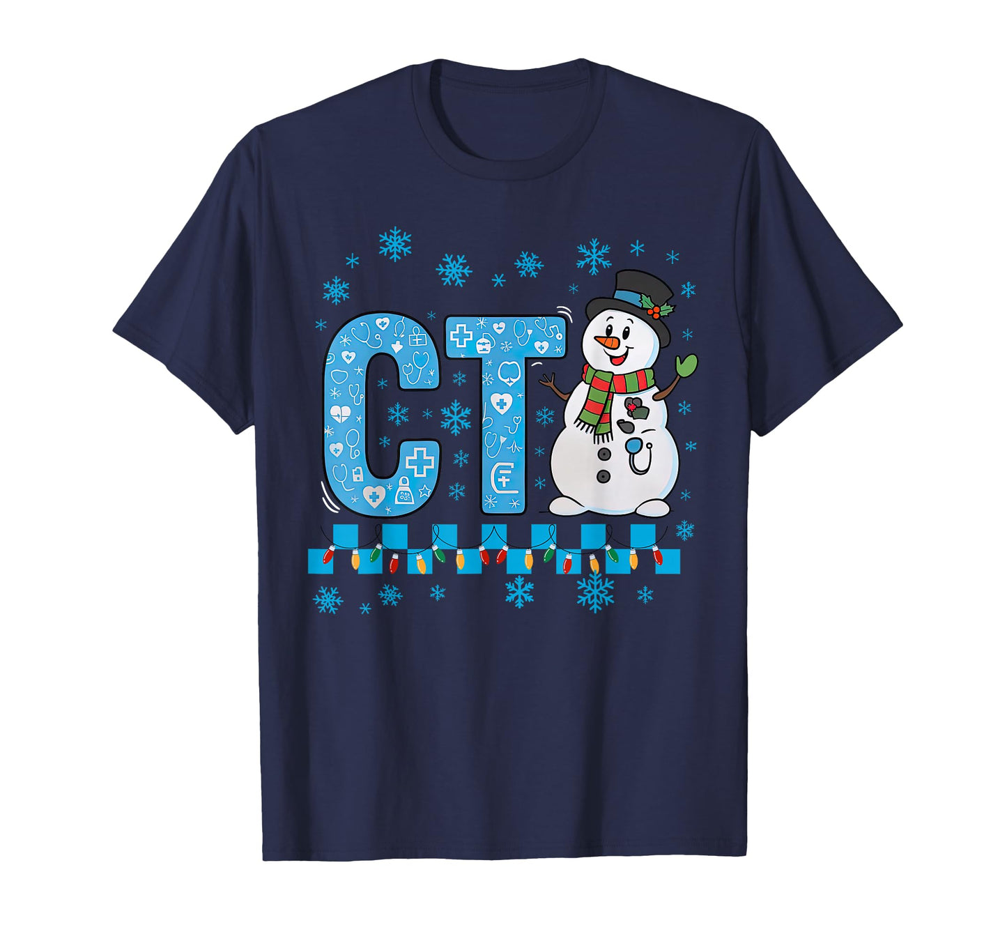 Christmas CT Scan Snowman CAT Scan Radiology Department T-Shirt