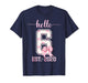 Hello 6 Est 2020 6th Birthday Girl Cute Pink Coquette Bow T-Shirt