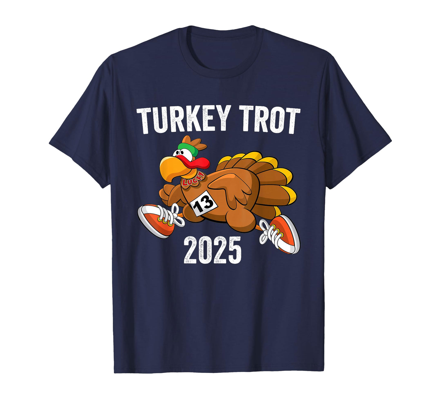 Turkey Running Trot 2025 Funny Thanksgiving Men Women Kids T-Shirt