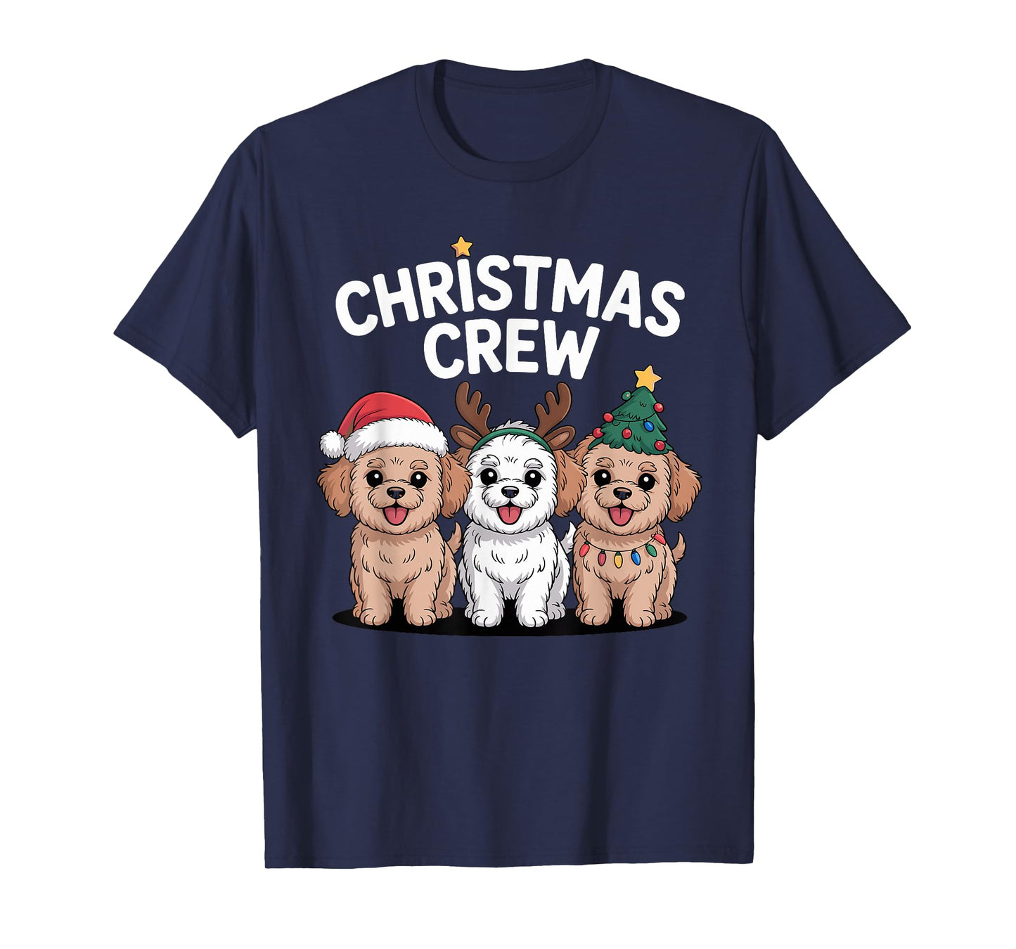 Christmas Crew Xmas Puppy Mix Dog Funny Christmas Shi-Poo T-Shirt
