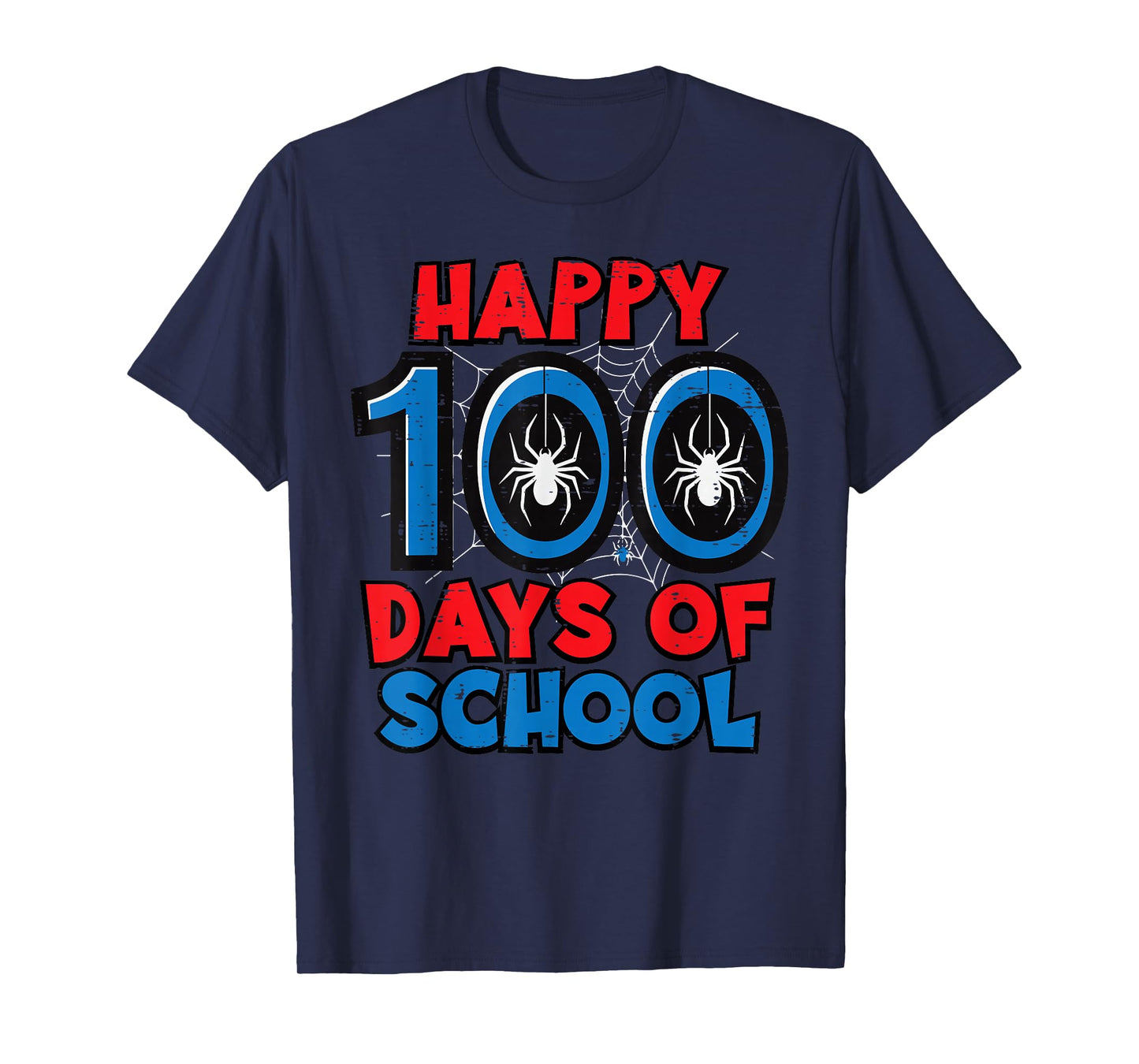 Happy 100 Days of School Spider 100th Day Boy Kids Men Women T-Shirt