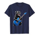 Funny Black Pug Playing Guitar Design for Music Pug Lovers T-Shirt