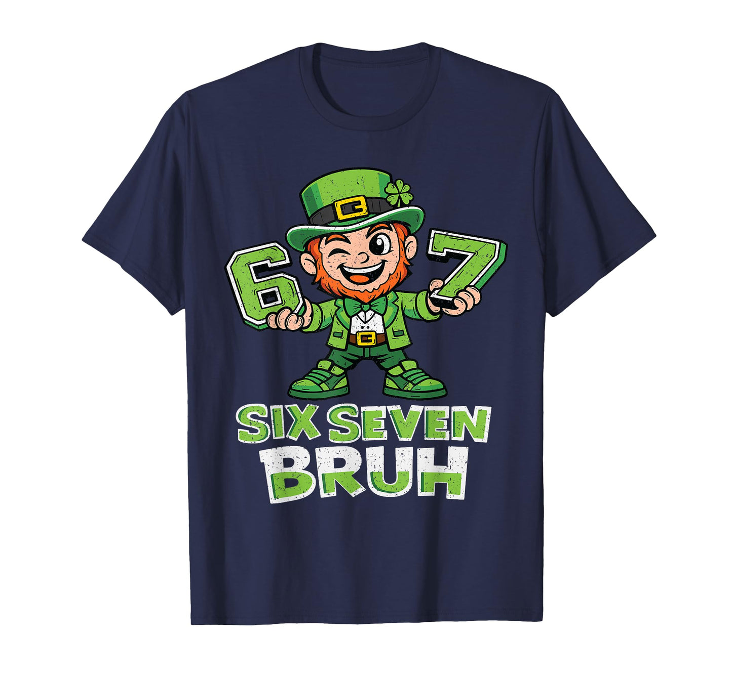 Boys St Patricks Day Six Seven Bruh 6 7 Saint Patricks Kids T-Shirt