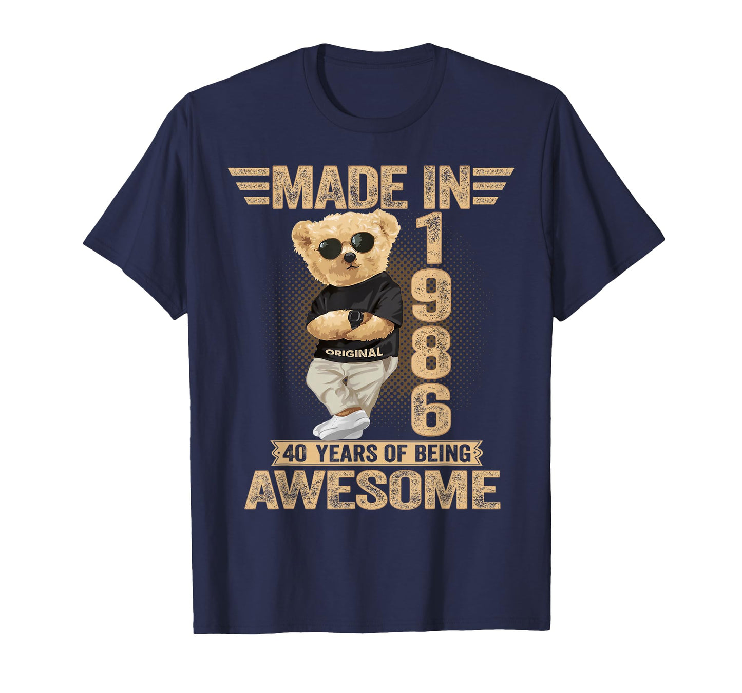40 Year Old Made in 1986 Teddy Bear 40th Birthday Men Women T-Shirt