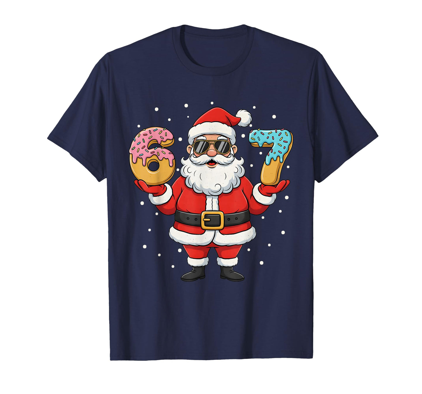 Santa 67 Ice Cream Six Seven Meme Funny Christmas Men Women T-Shirt