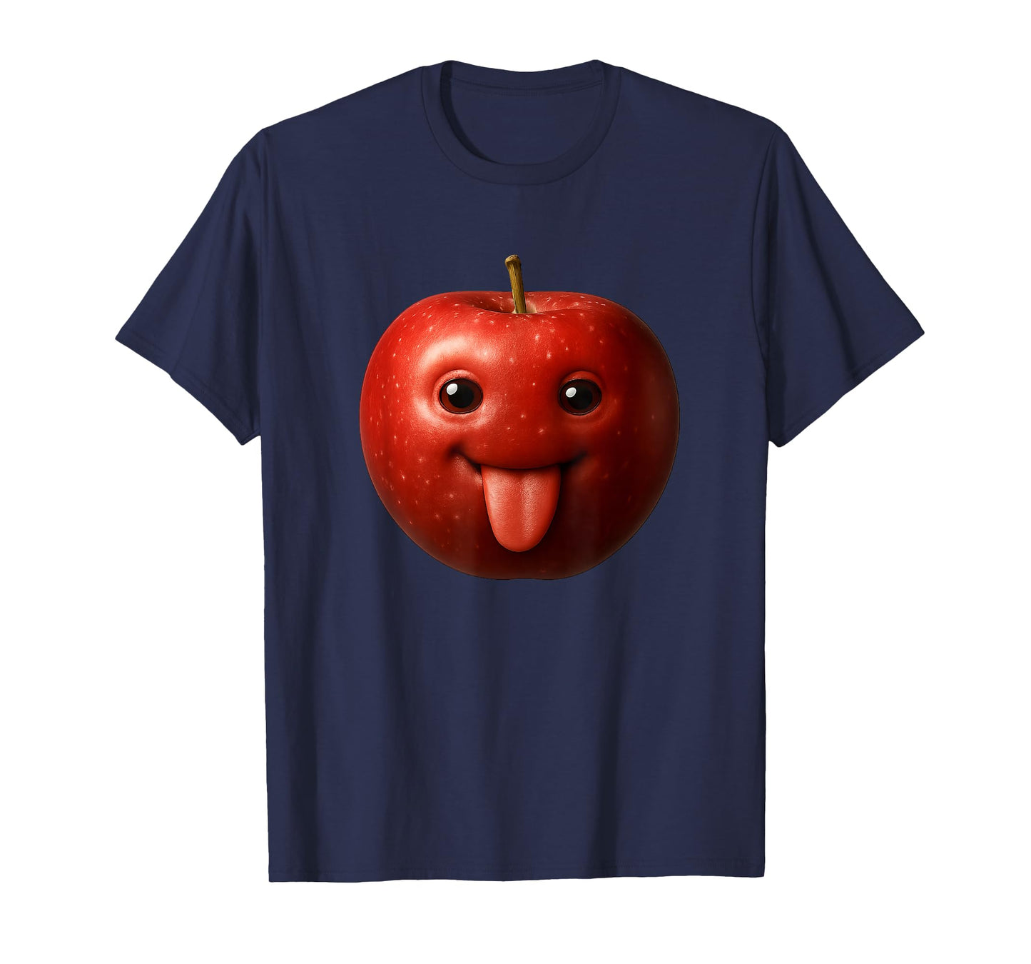Funny Silly Apple gen z Meme BrainRot Humor Tongue Out T-Shirt