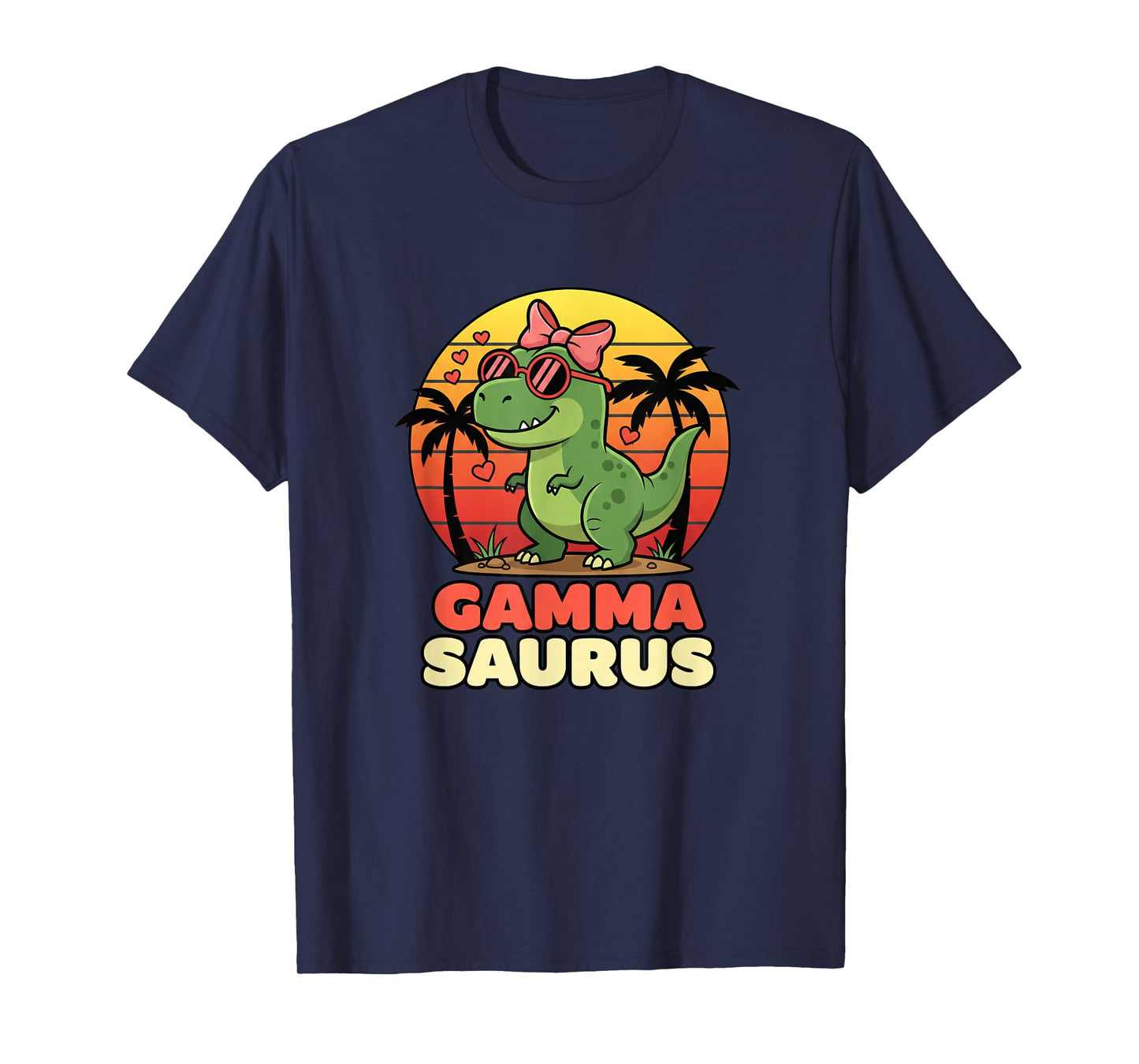 Mythical & Prehistoric Gamma Saurus Grandma Dinosaur Retro T-Shirt