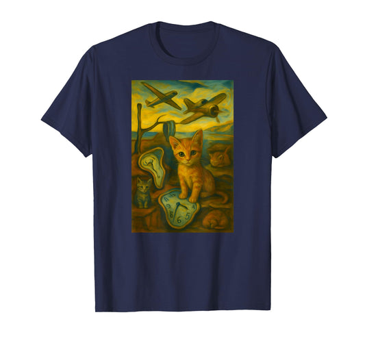 A Dali Inspired Cat Clock and Airplane T-Shirt