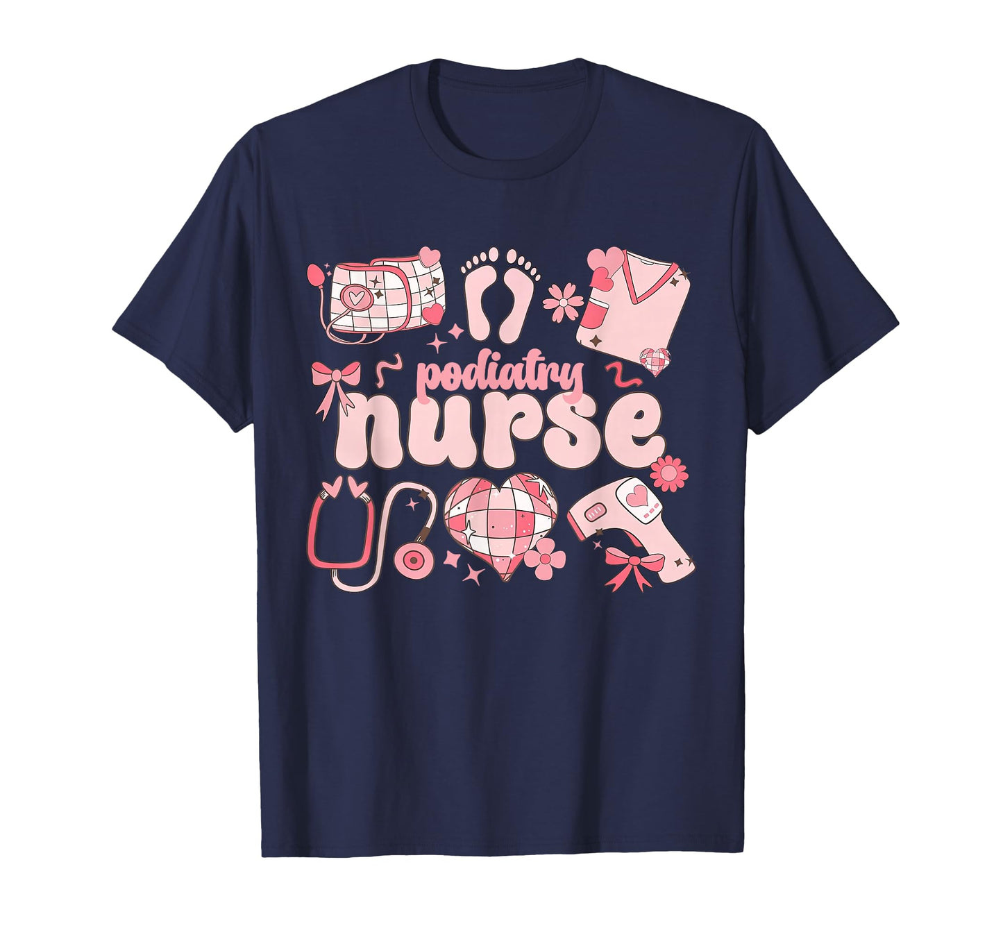 Podiatry Nurse Valentine Footprint Podiatrist Doctor T-Shirt