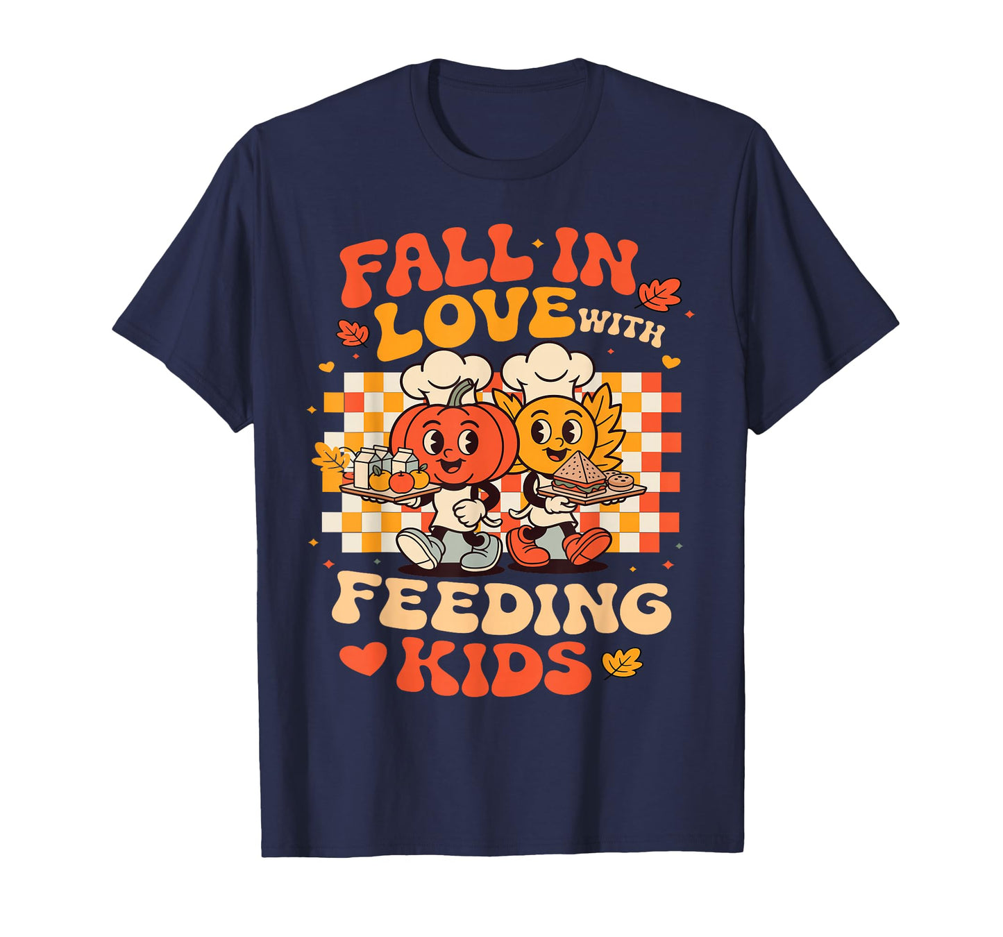 Lunch Lady Fall in Love Feeding Kids Autumn School Lunch T-Shirt