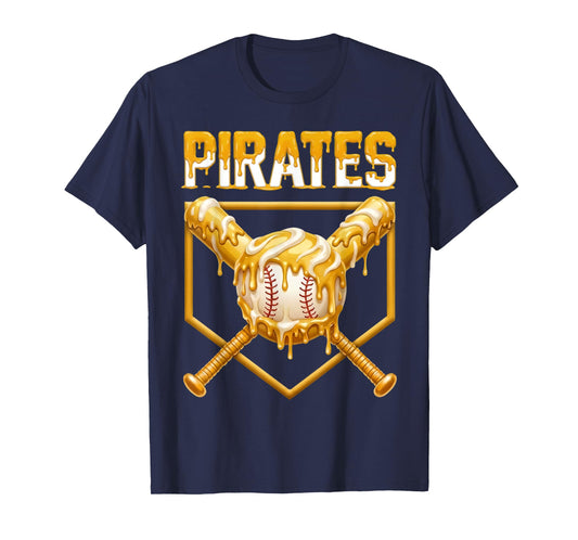 Pirates 412 Funny Baseball Drip for Boys Ice Cream T-Shirt