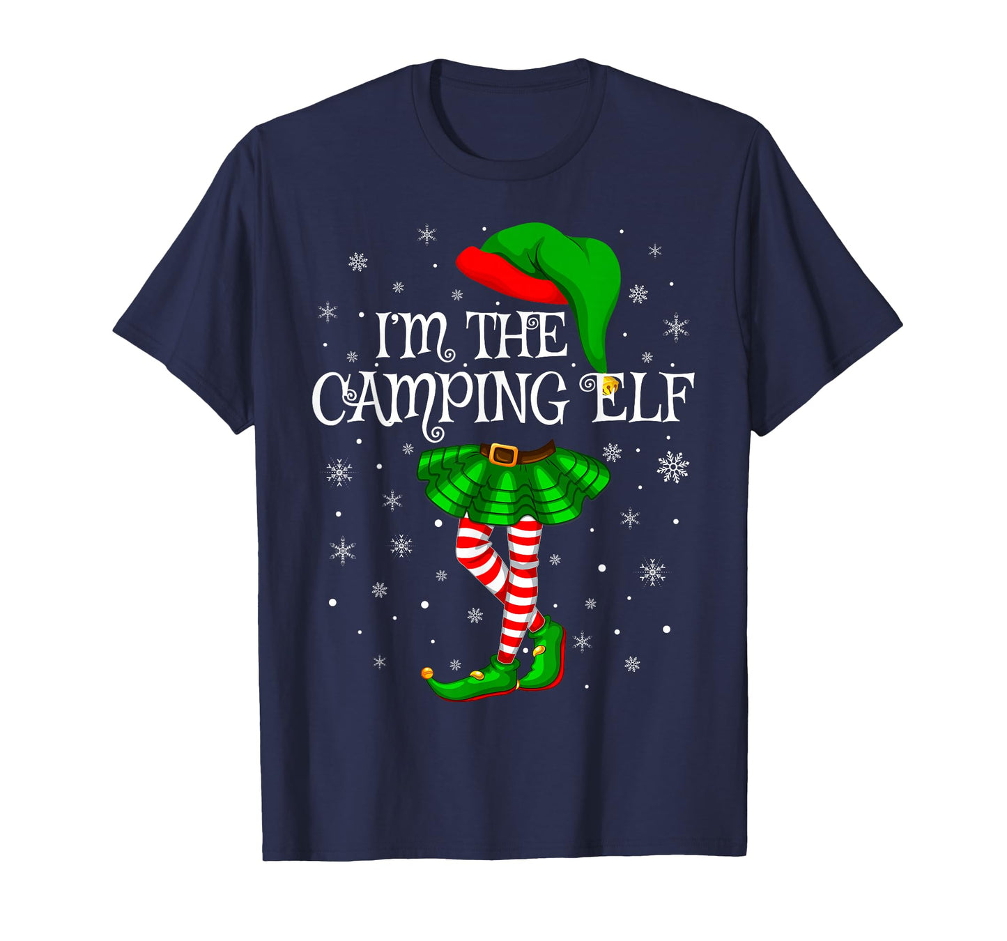 Camping Elf Christmas Family Group Women Girls Xmas Pajama T-Shirt
