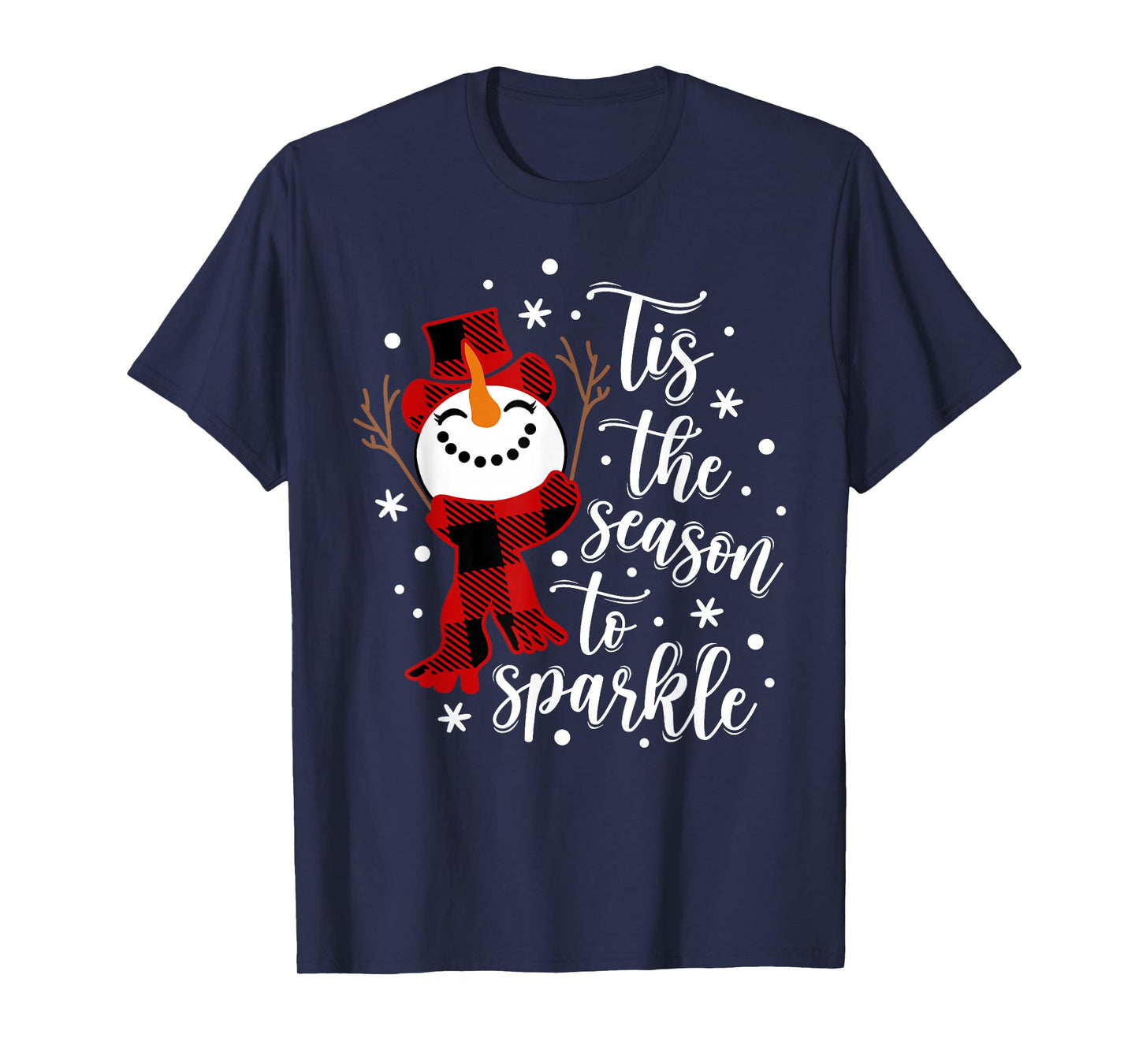 Tis The Season to Sparkle Snowman Christmas Holiday T-Shirt