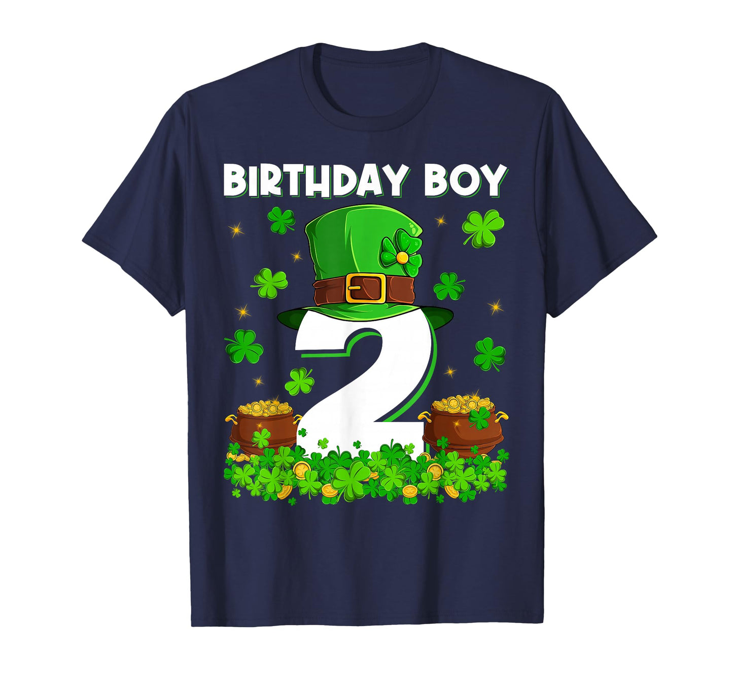 Birthday Boy 2 Years Old Saint Patrick's Day 2nd Birthday T-Shirt