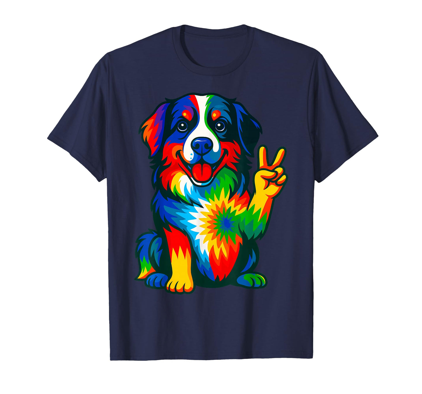 Tie-Dye Bernese Mountain Dog Hippie T-Shirt