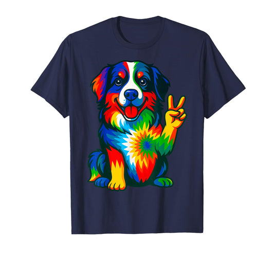 Tie-Dye Bernese Mountain Dog Hippie T-Shirt