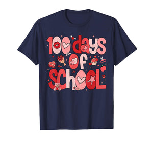 100 Days of School Valentine 100th Day of School Kids Girls T-Shirt