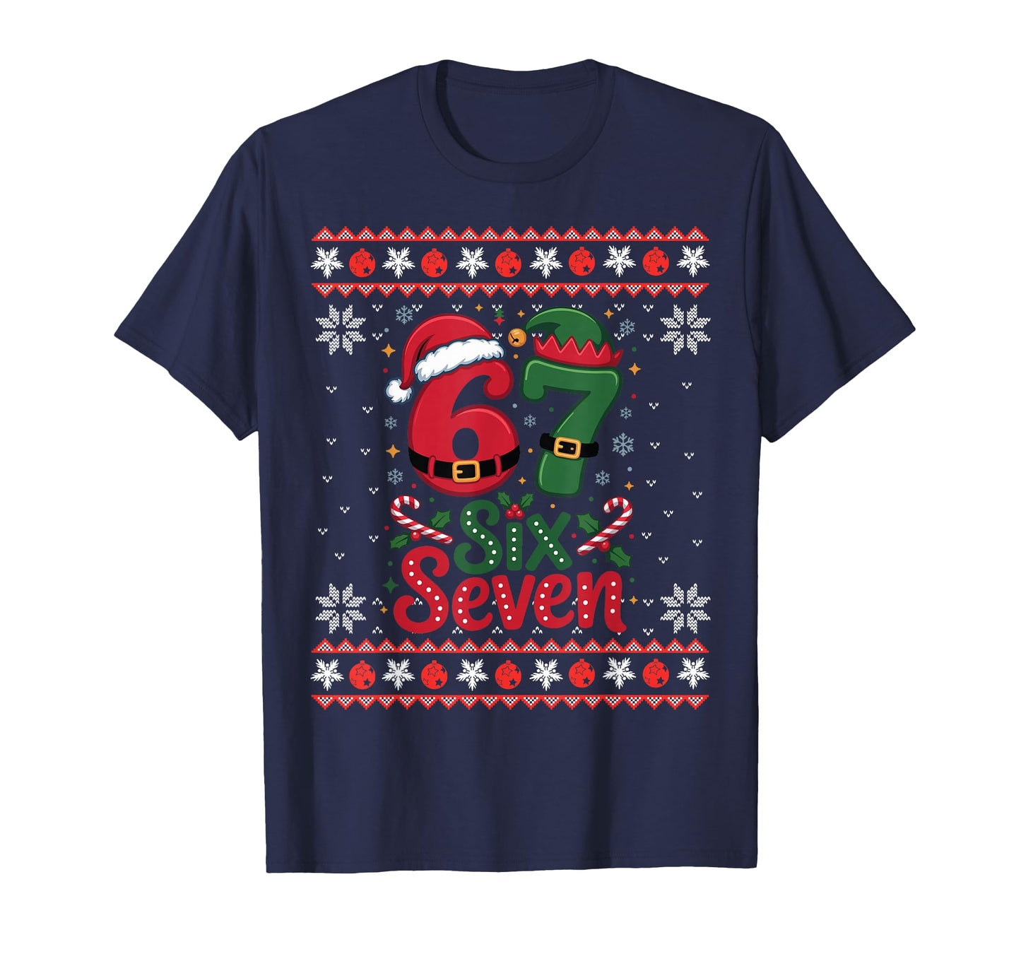 Six Seven Christmas 6 7 Ugly Christmas Sweater Boys Men Kids T-Shirt